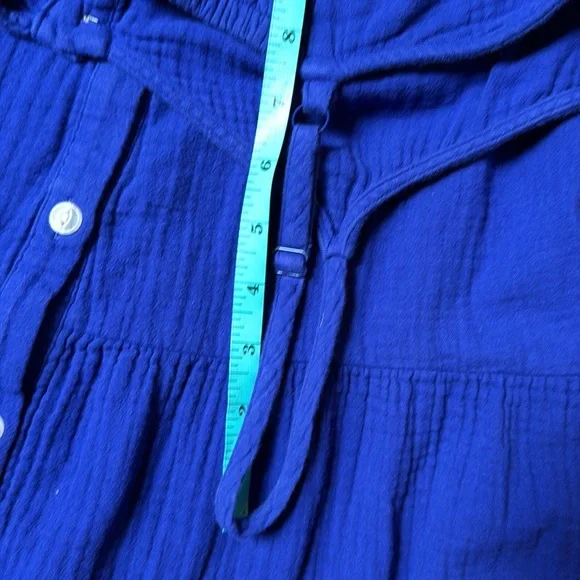 Universal Thread Cotton Gauze Sleeveless Maxi Dress Smocked Back Panel Pockets! - Picture 9 of 16